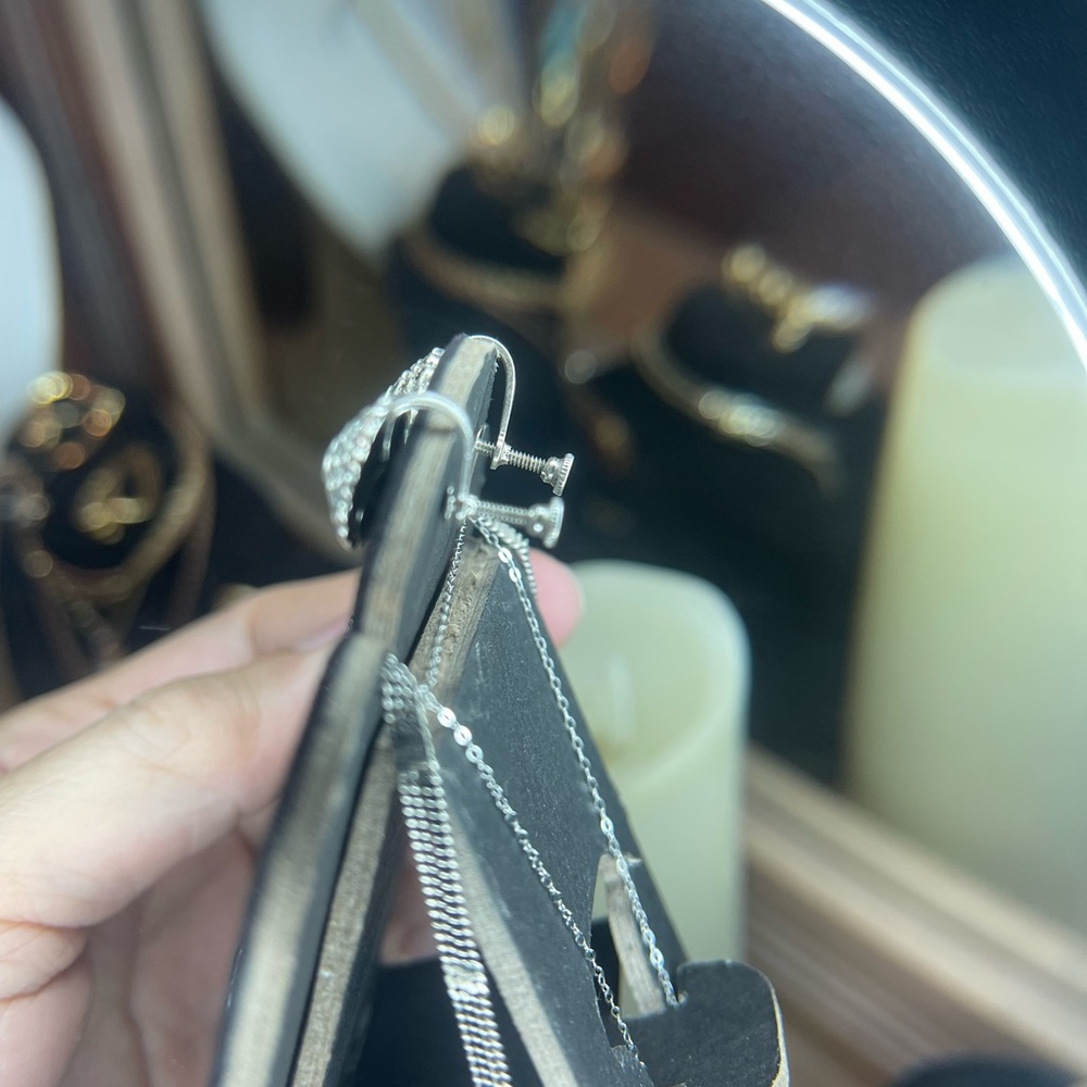 Silver 925 Floral Filigree Pendant Necklace VINTAGE - Picture 5 of 8